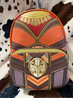 Loungefly Orange, Brown & Yellow Geometric Mini Backpack